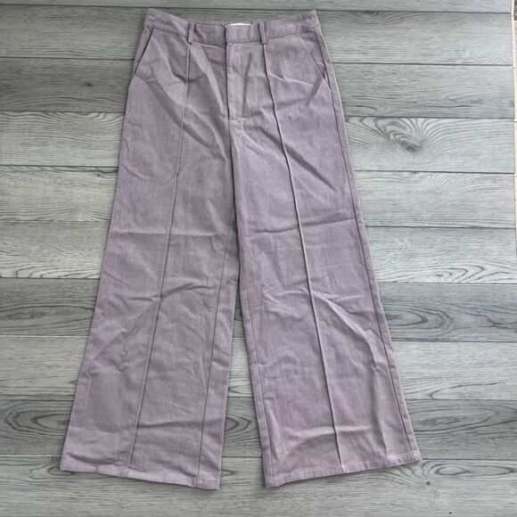 Moodie Women Size L Cotton Purple Wide Leg High Rise Trouser Pants Retro Vintage - Picture 1 of 8